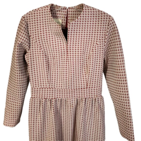 Vintage The Designer's Shop Split Neckline Mini Floral Print Long Sleeve Dress - Picture 2 of 8